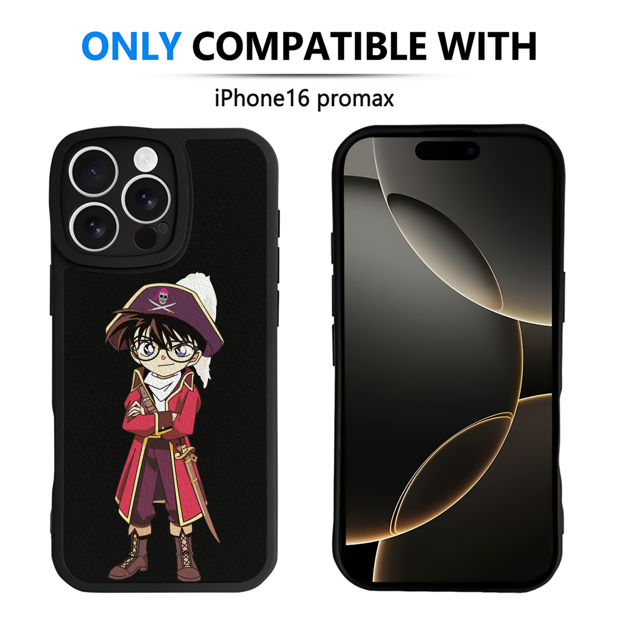 （画像用） 名探偵コナン 江戸川 コナン Detective Conan Conan Edogawa 【iPhone 16シリーズ対応】シリコンスマホケース（レザー調） 材質：シリコン
